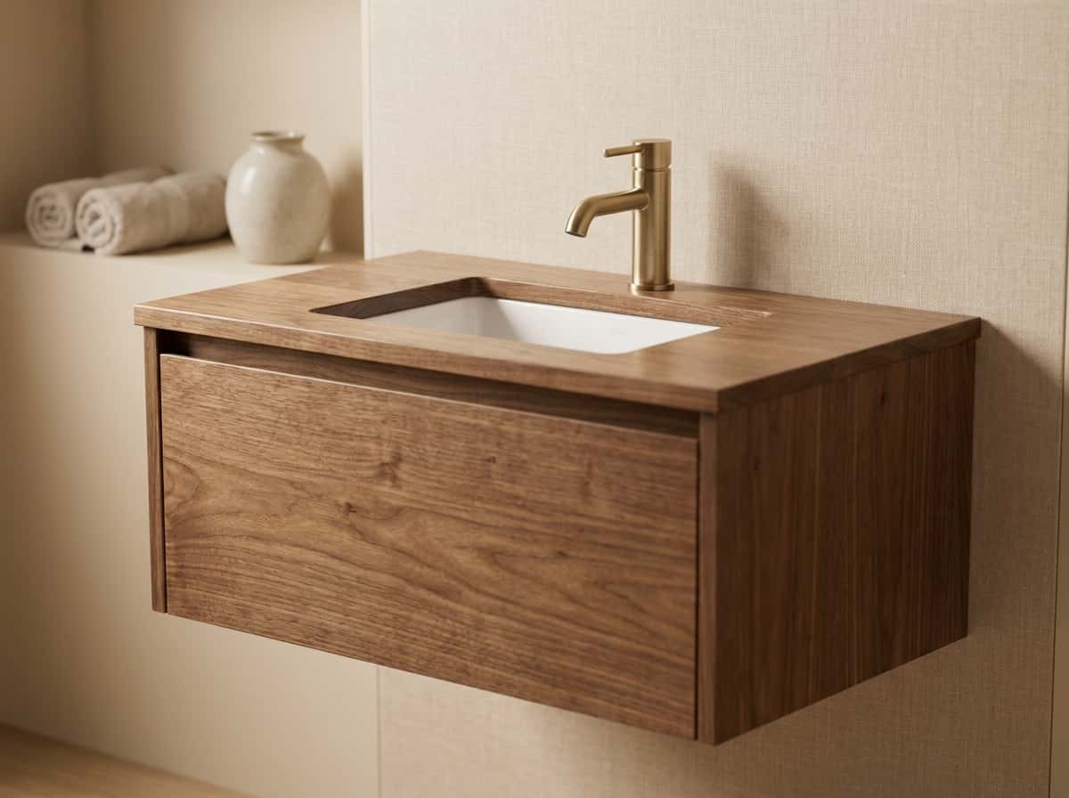 30" Floating Walnut Vanity view 1