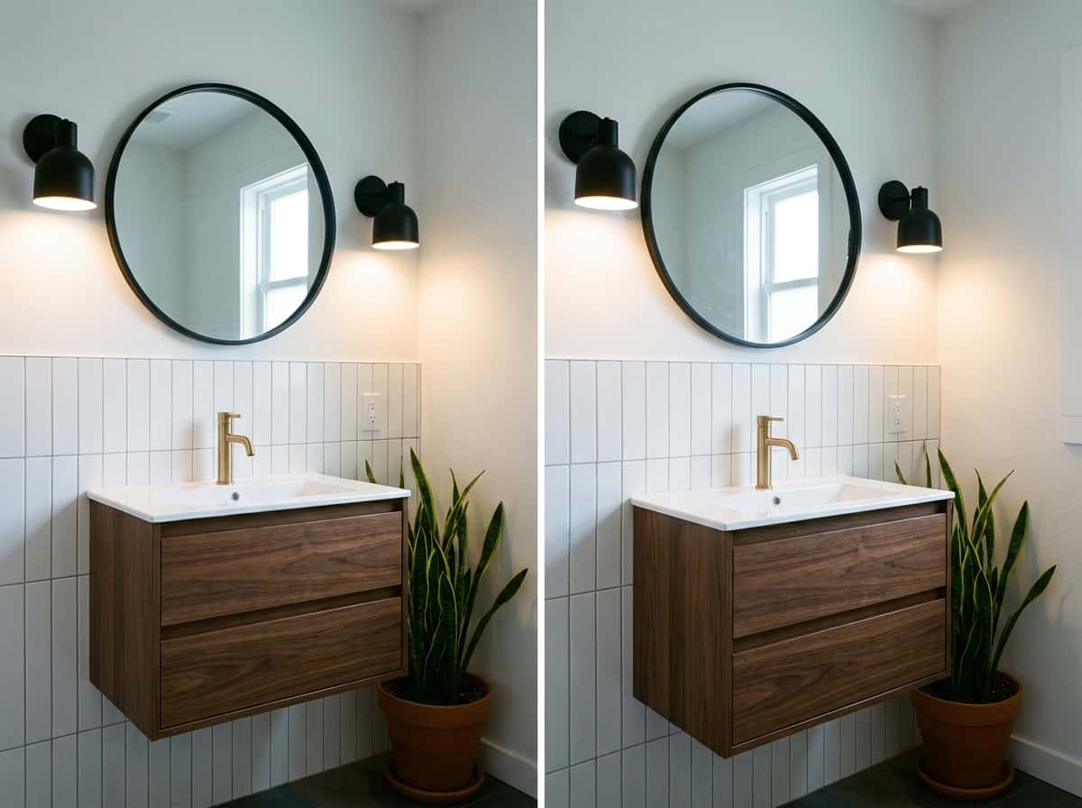 30" Floating Walnut Vanity view 2