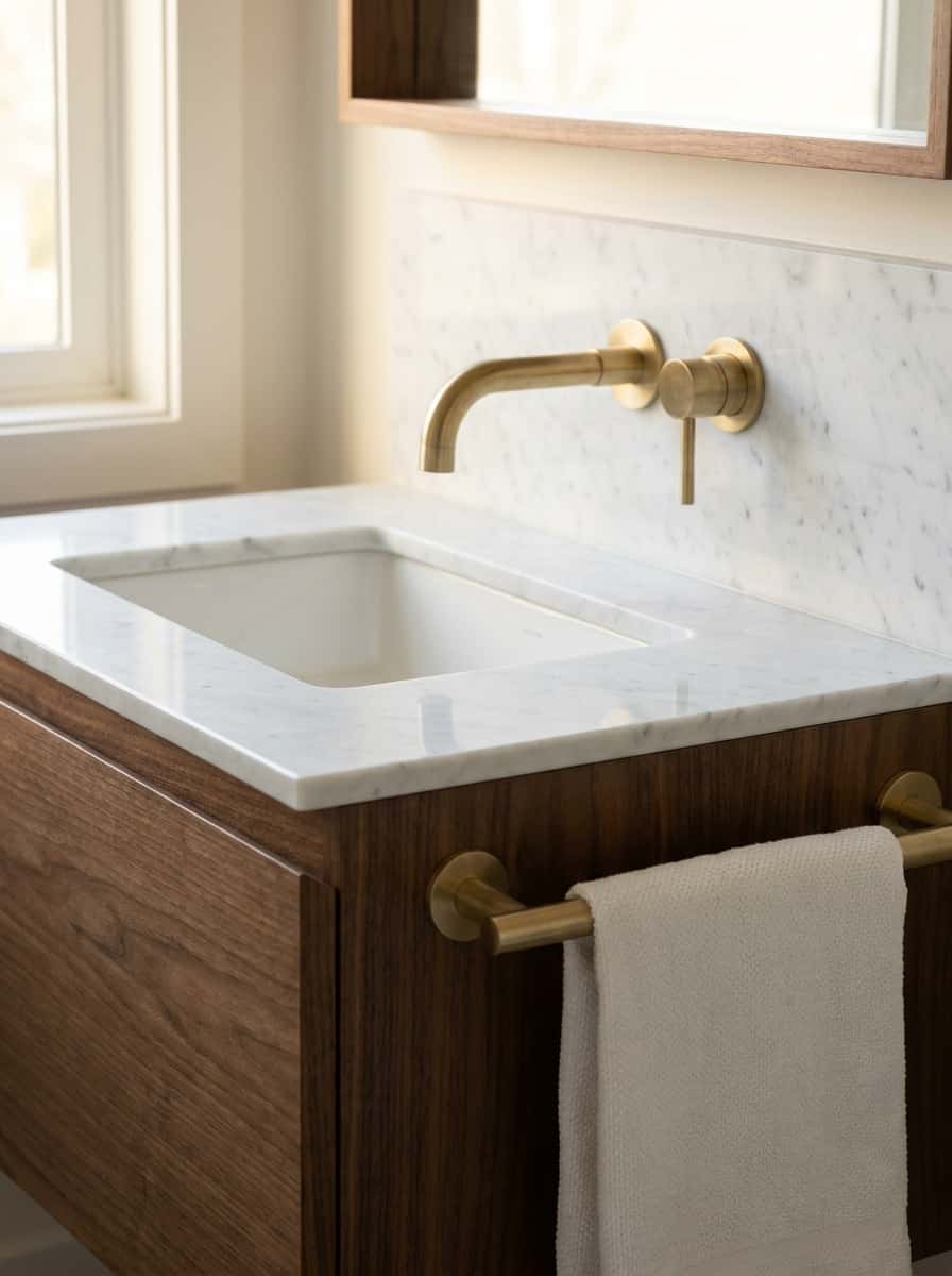 30" Floating Walnut Vanity view 3