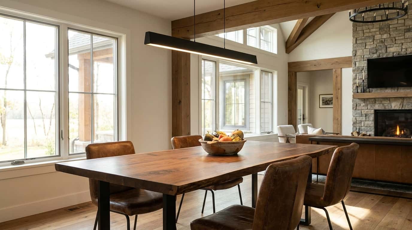 36" Matte-Black Linear Pendant view 2