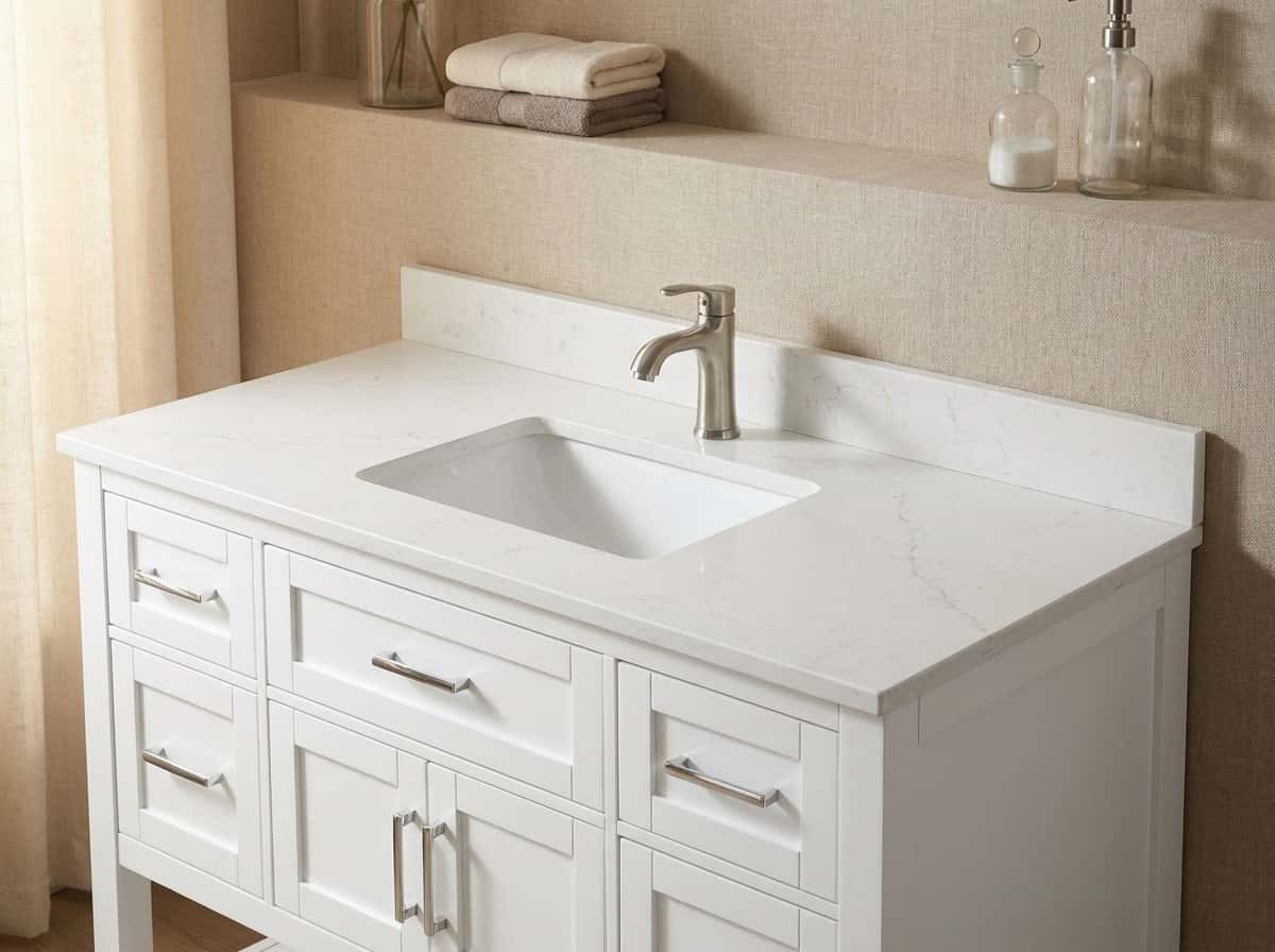 48" Single-Sink Vanity, Quartz Top view 1
