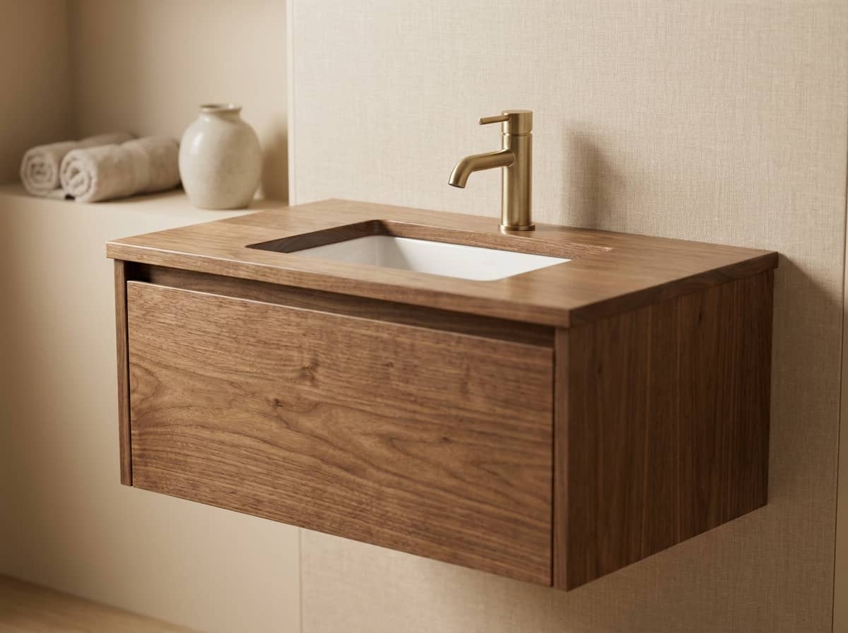 30" Floating Walnut Vanity