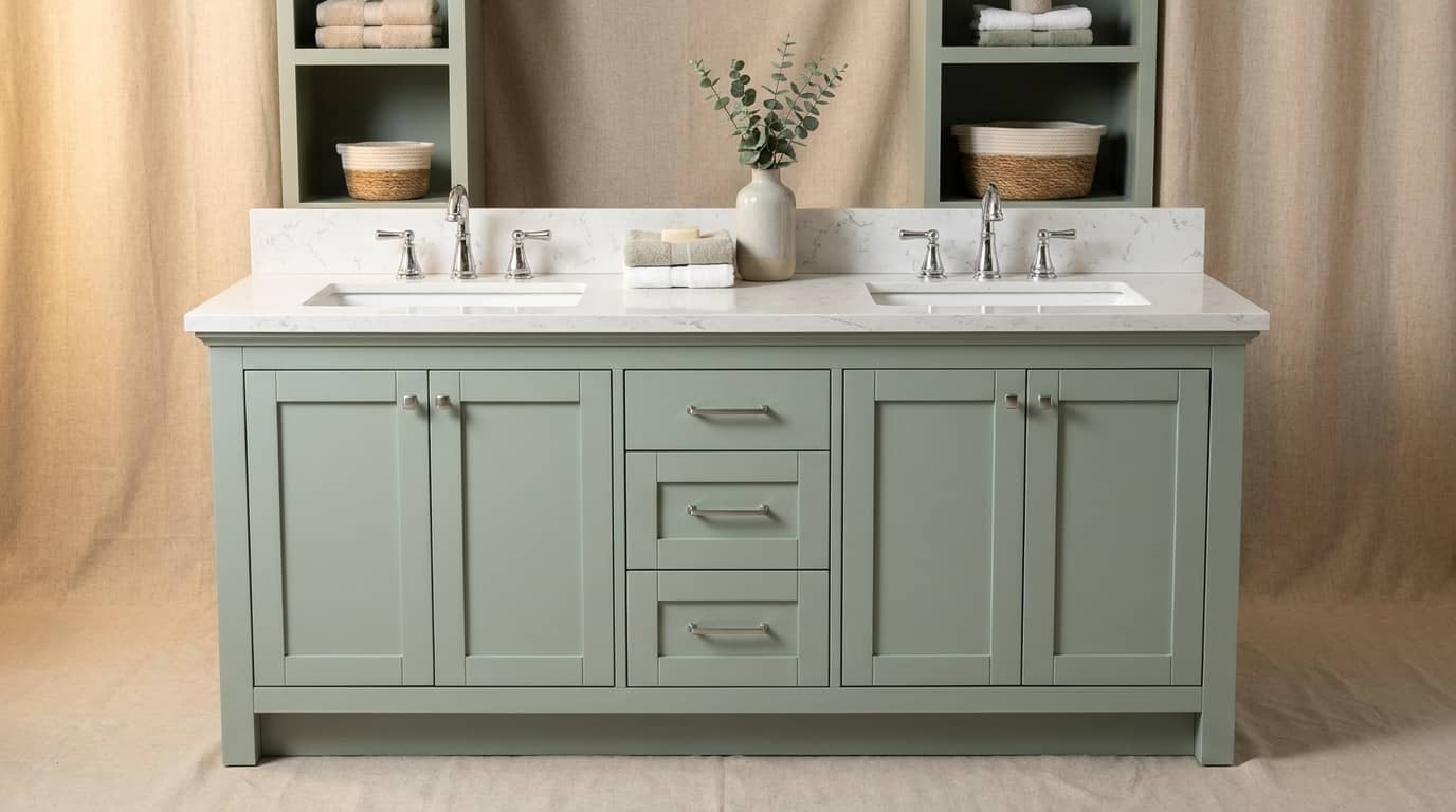 60" Double-Sink Sage Vanity
