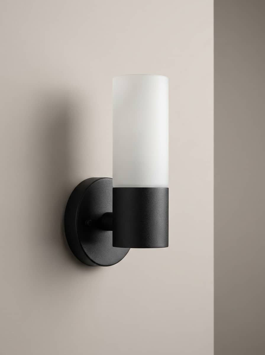 Matte-Black Up-Light Wall Sconce