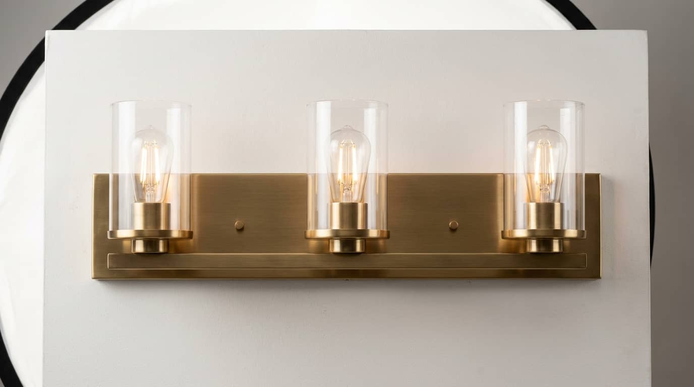 3-Light Brushed-Brass Vanity Bar