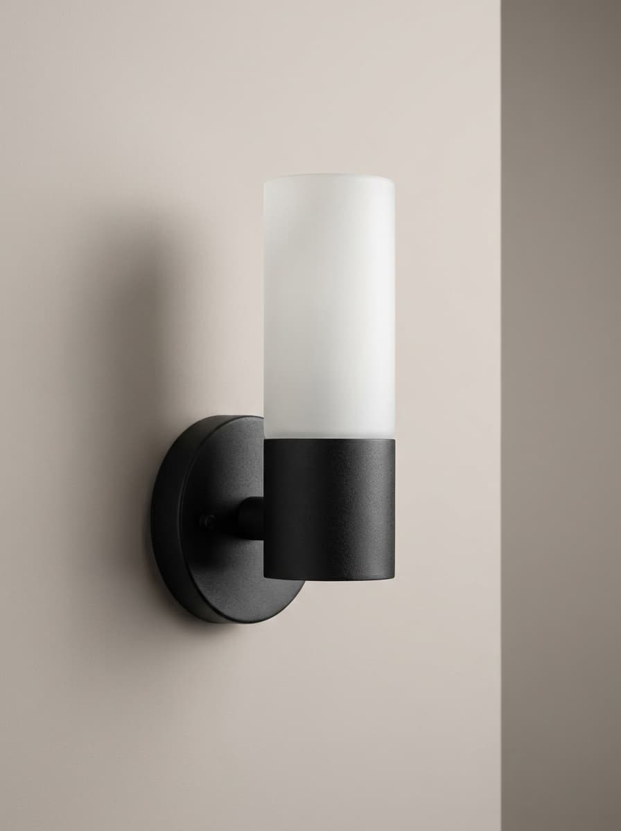Matte-Black Up-Light Wall Sconce