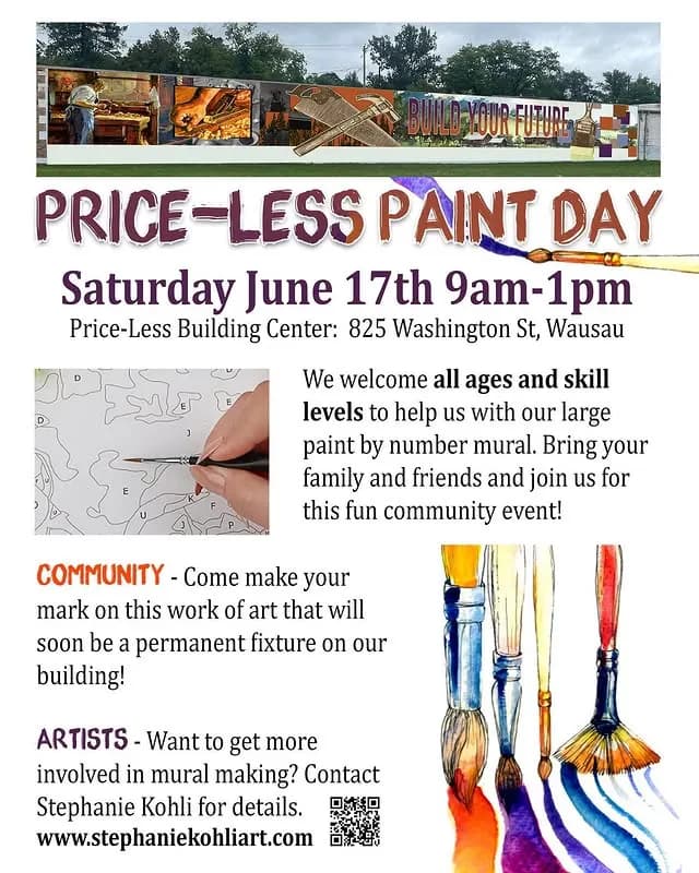 Price-Less Paint Day community event flyer