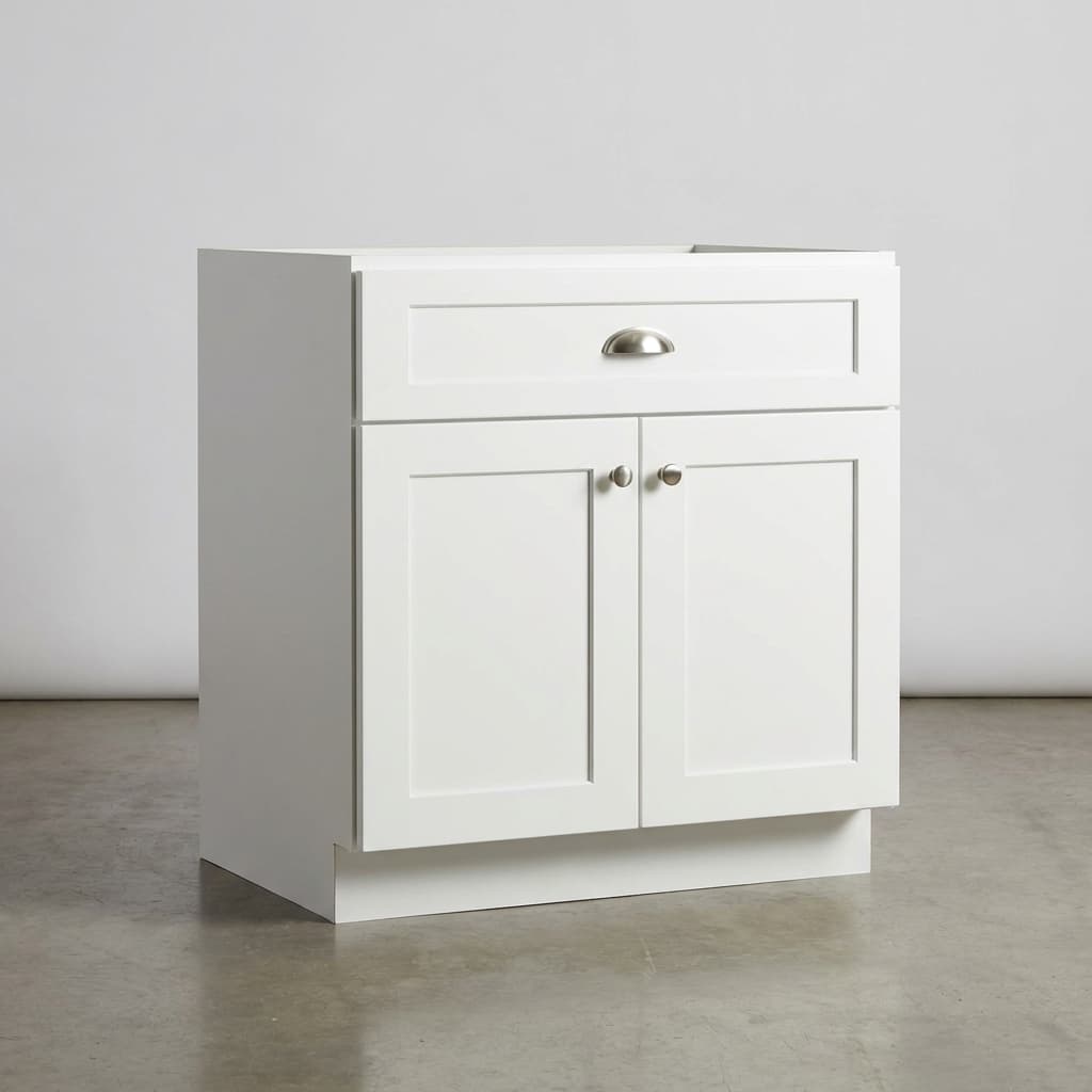 30" White Shaker Base Cabinet