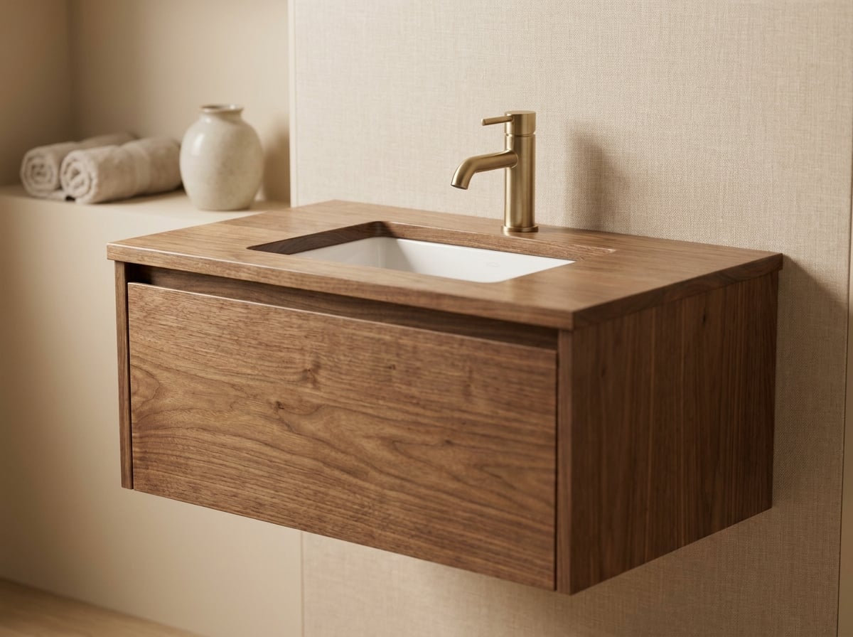 30" Floating Walnut Vanity